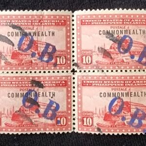 Philippines Stamp Hand Stamped O.B Used Hinged Lot#1